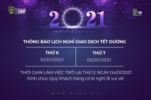 TVB THÔNG BÁO LỊCH NGHỈ GIAO DỊCH NHÂN DỊP TẾT DƯƠNG LỊCH NĂM 2021 (25/12/2020)